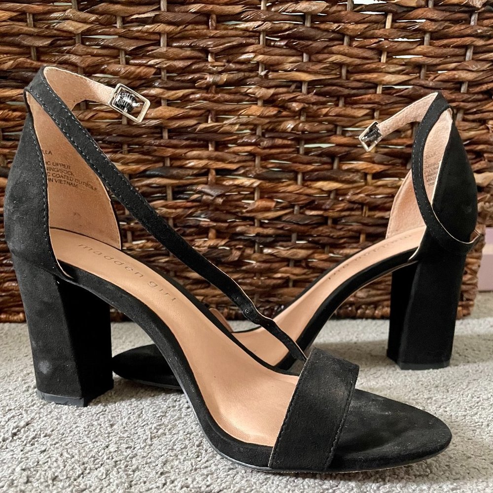 black suede heels